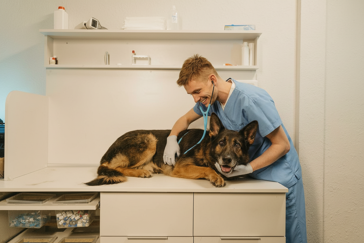 Veterinär som får stöd av ScribeVet